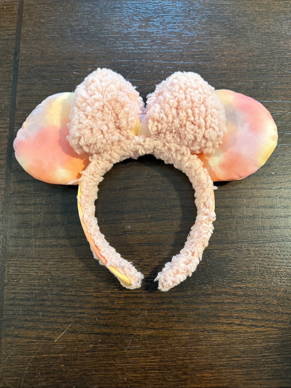 Disney Minnie Mouse Sherpa Pink Tie Dye Ears - No Tags
